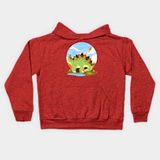 Stegosaurus Dinosaur Drawing Kids Hoodie